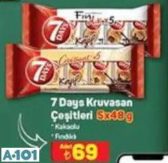 7 DAYS KRUVASAN ÇEŞİTLERİ 5X48 G KAKAOLU/FINDIKLI